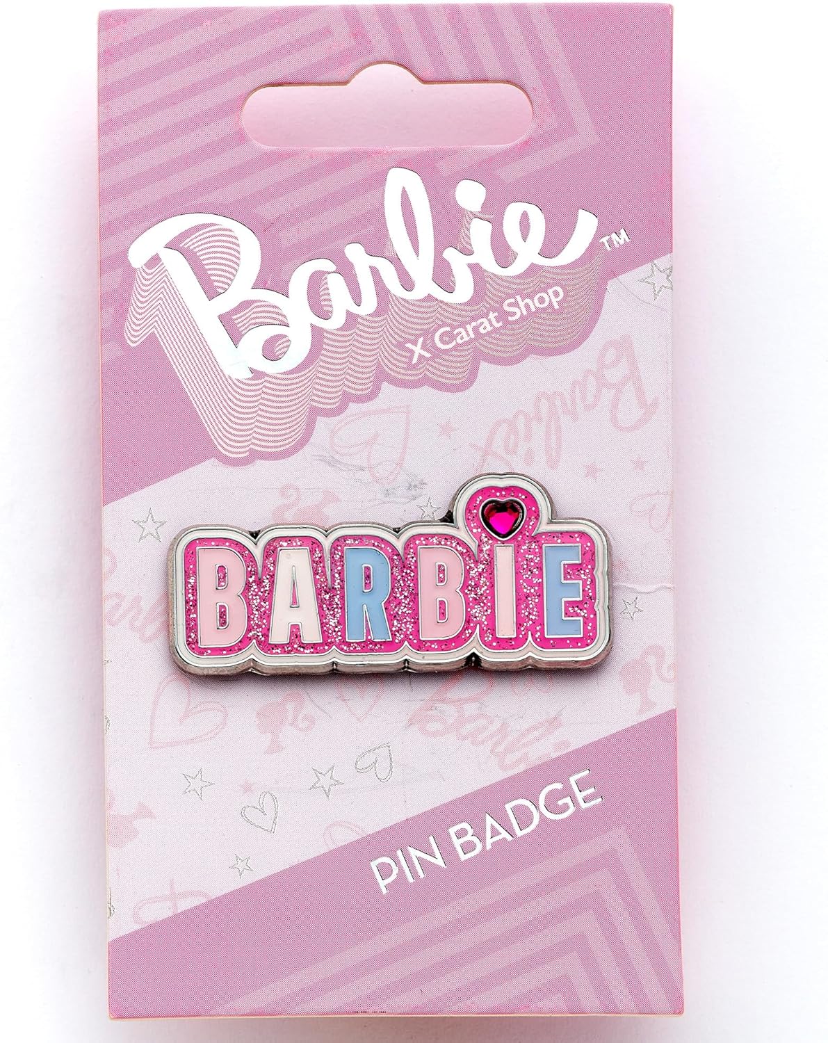 Pin's Barbie rose à logo scintillant en zinc, taille unique – Image 2