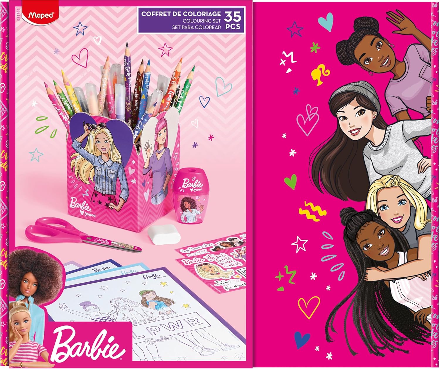 Coffret de coloriage Barbie Maped avec crayons, feutres et ciseaux 13cm – Image 2