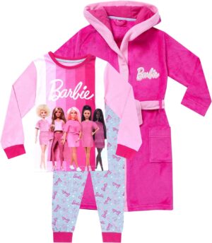 Ensemble Barbie pyjama et robe de chambre à capuche