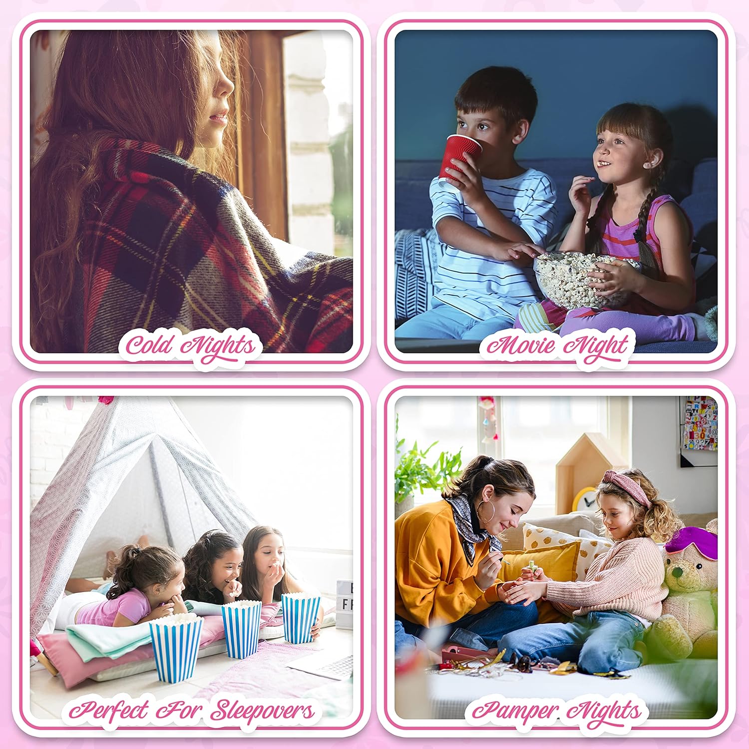Barbie sweat plaid rose à capuche oversize en polaire pour fille – Image 5