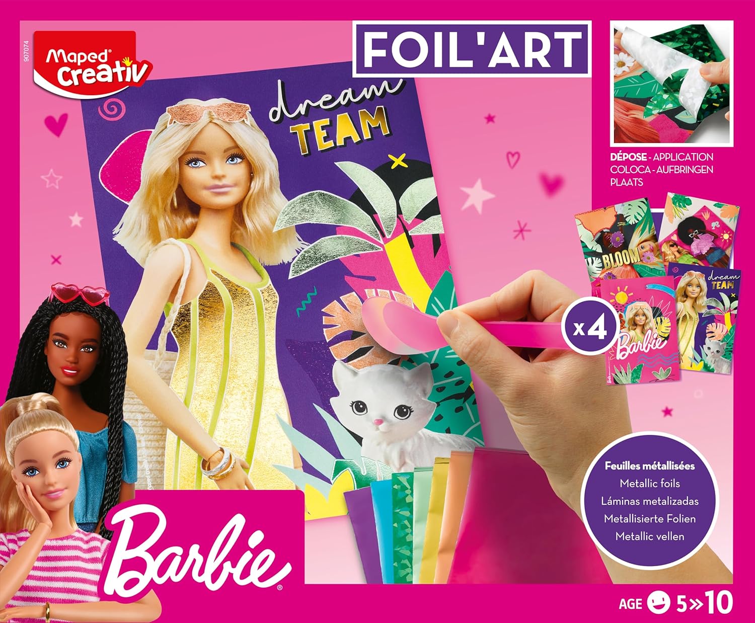 Barbie Foil'Art Maped Creativ avec 4 cartes à décorer – Image 2