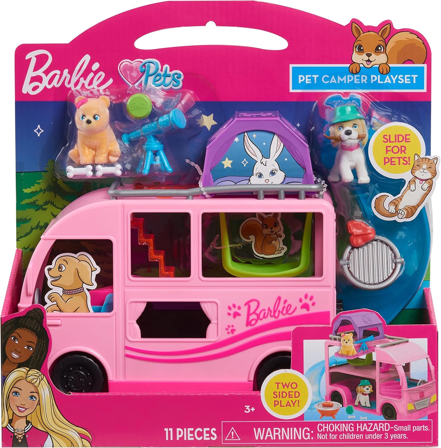 Camping-car Barbie avec 2 figurines d’animaux et 11 accessoires – Image 7