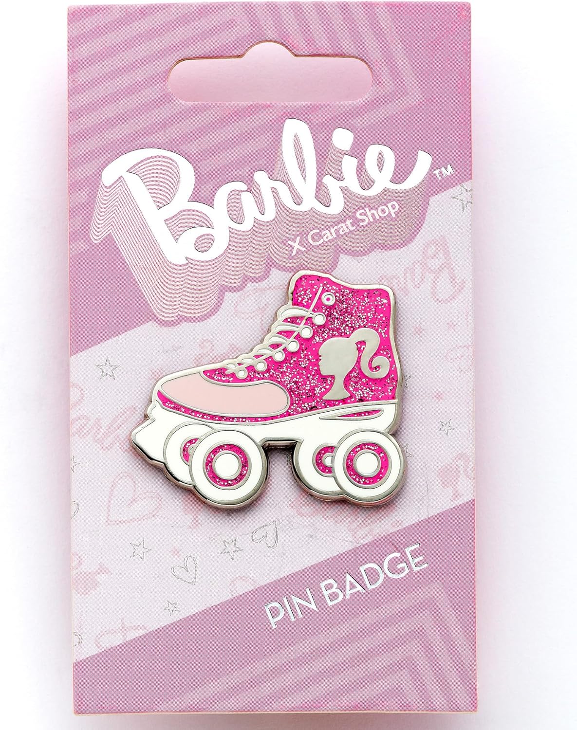 Pin's Barbie rose patin à roulettes en zinc, taille unique – Image 2