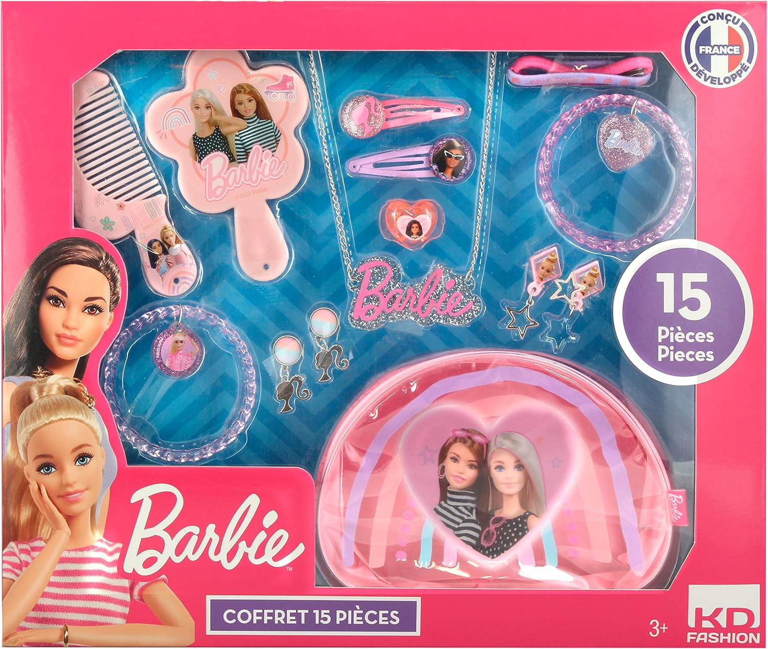 Barbie coffret 15 pièces bijoux et accessoires de coiffure avec bague dès 3 ans – Image 2