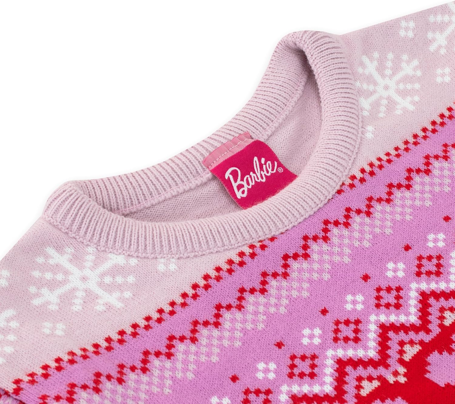 Pull de Noël Barbie femme rose, rouge et blanc – Image 7