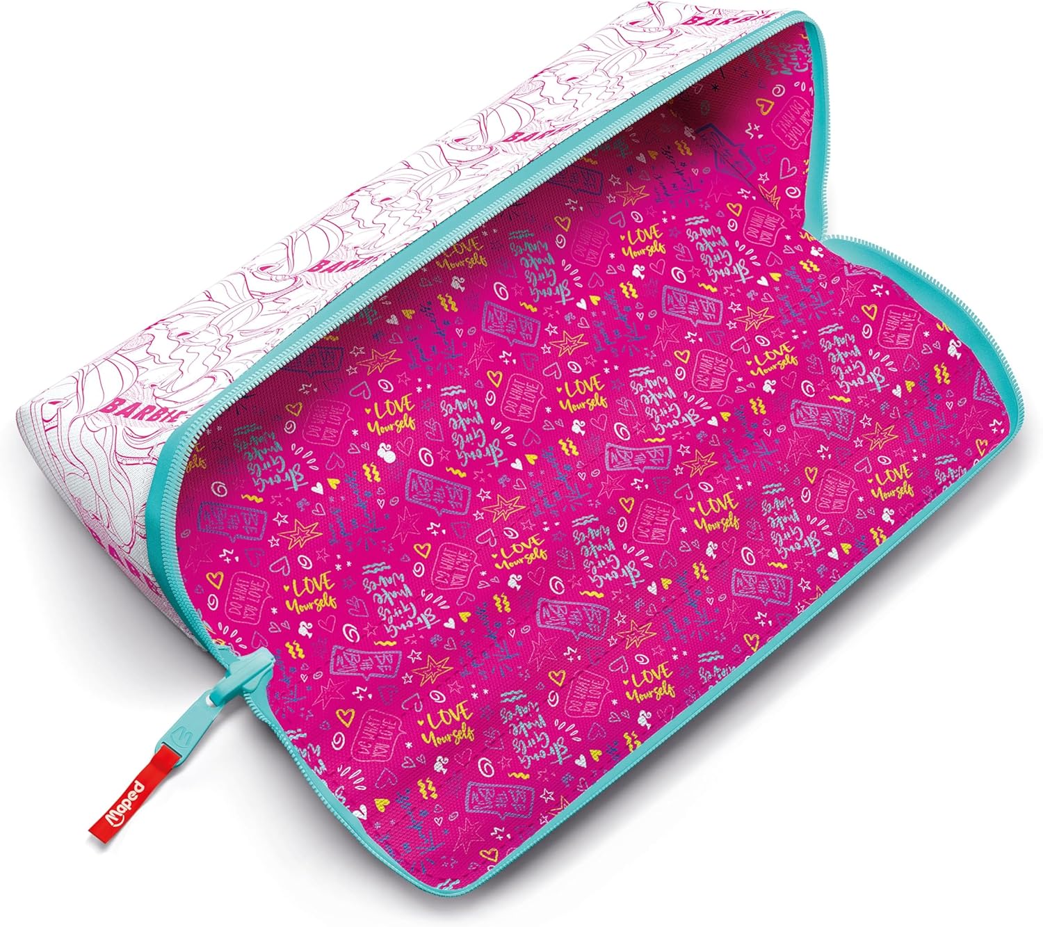 Trousse triangulaire Barbie à ouverture XXL, personnalisable avec 1 côté à colorier – Image 5