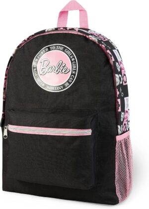 Sac à dos scolaire Barbie noir/rose pour fille