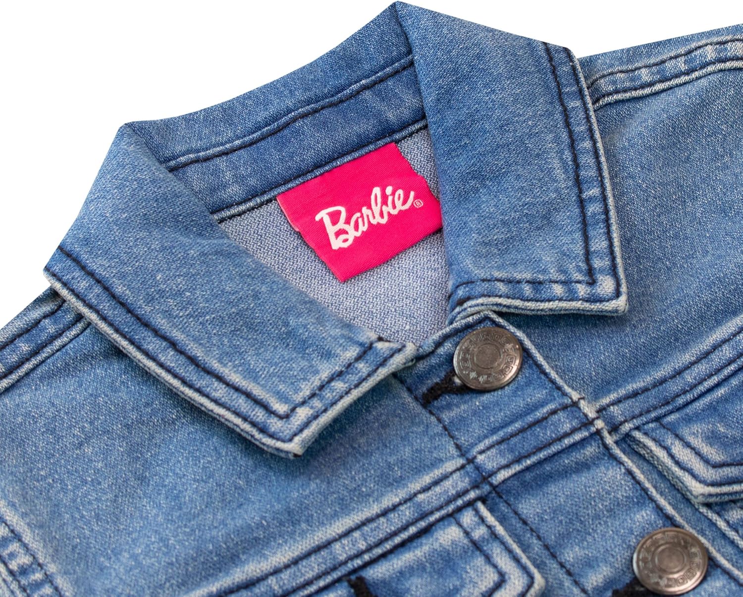 Veste en jean Barbie fille avec broderies – Image 3