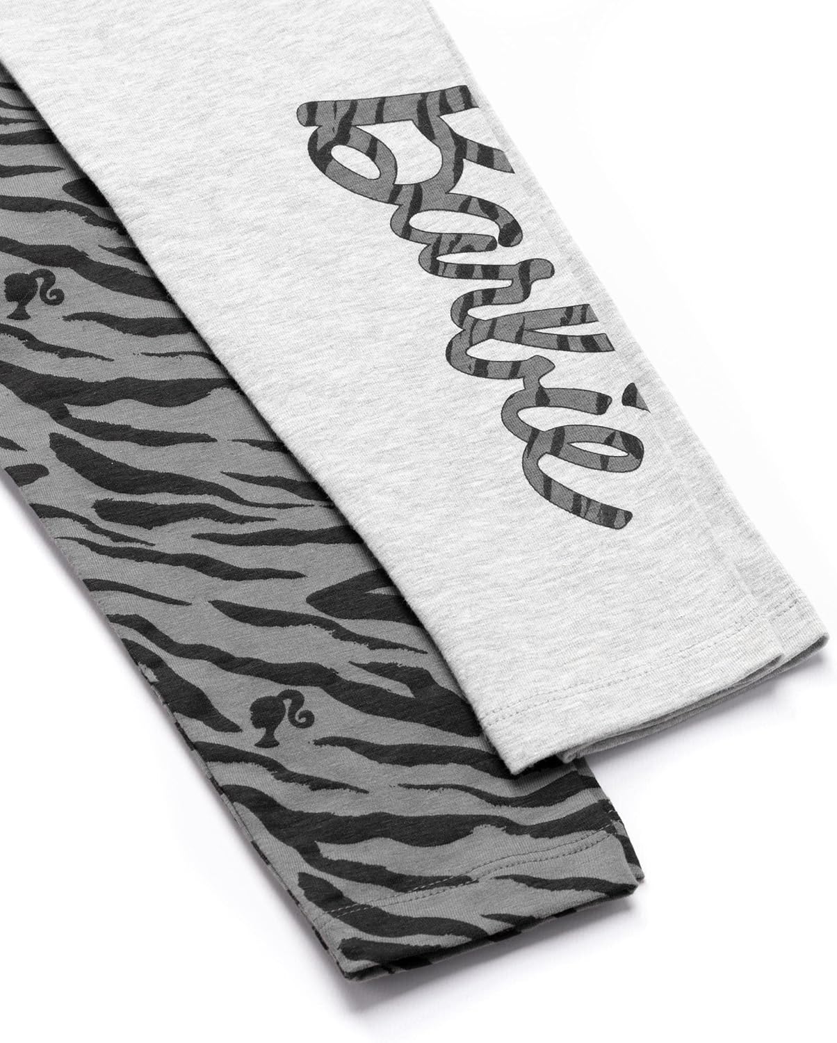Leggings Barbie fille lot de 2 imprimé animal gris noir – Image 4
