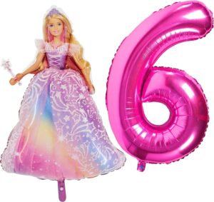 Barbie lot de 1 ballon personnage 106,7 cm avec 1 ballon numéroté 101,6 cm