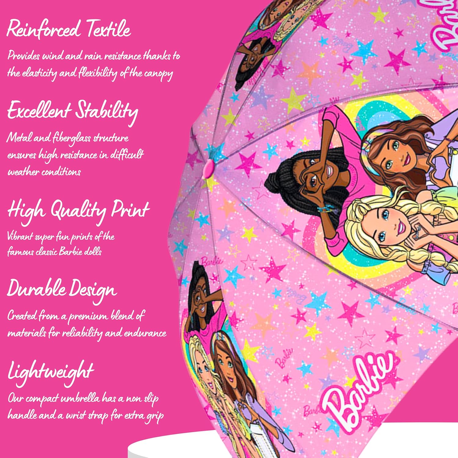 Parapluie pliant Barbie design poupée – Image 3