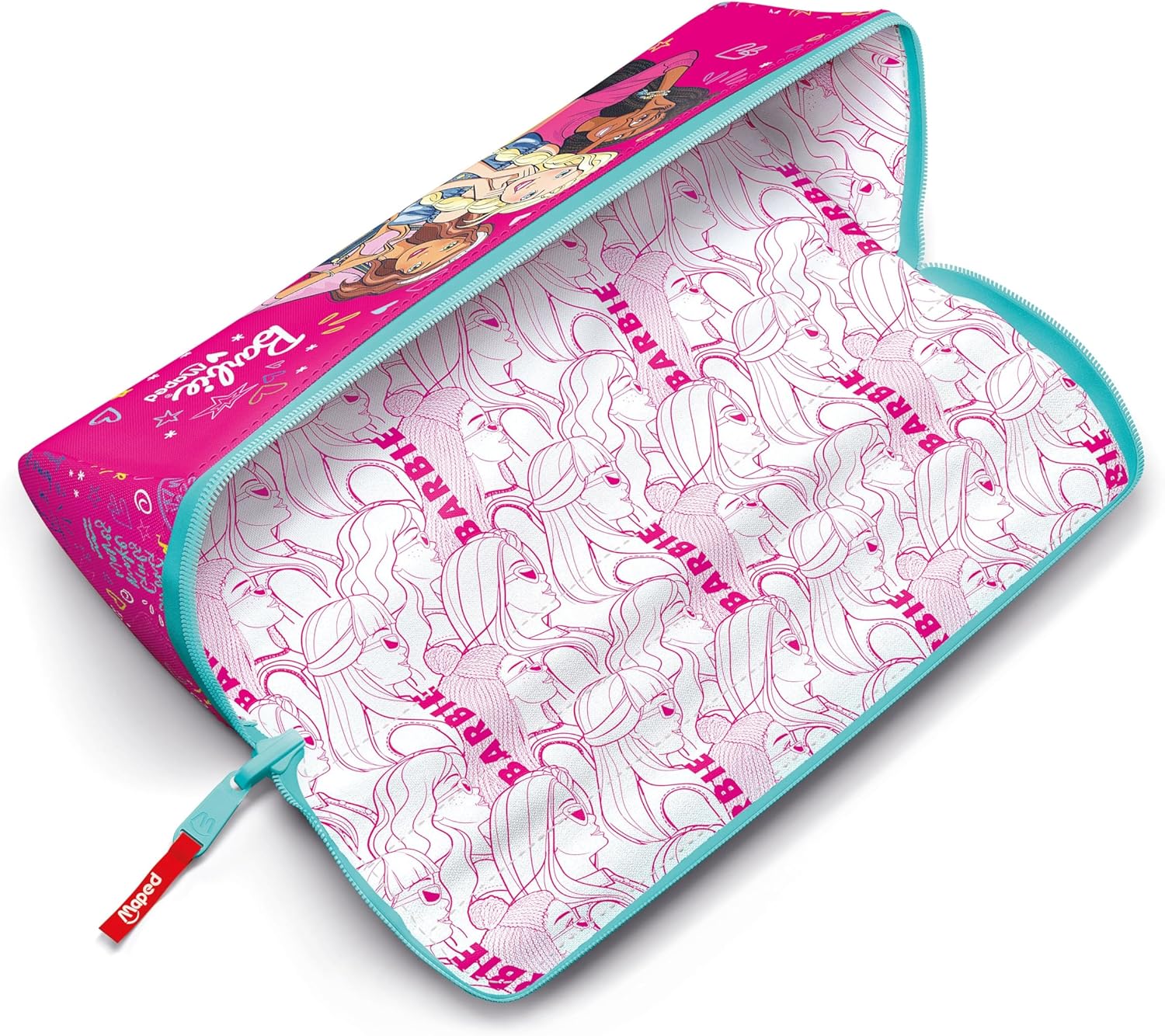 Trousse triangulaire Barbie à ouverture XXL, personnalisable avec 1 côté à colorier – Image 3