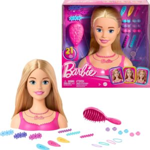 Barbie tête de coiffure cheveux blonds avec 20 accessoires HMD88