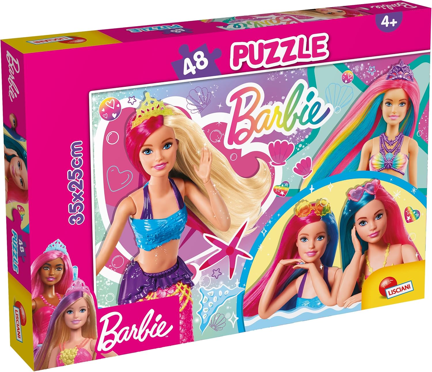 Puzzle Barbie Feeling Magical brillant à paillettes, 48 pièces