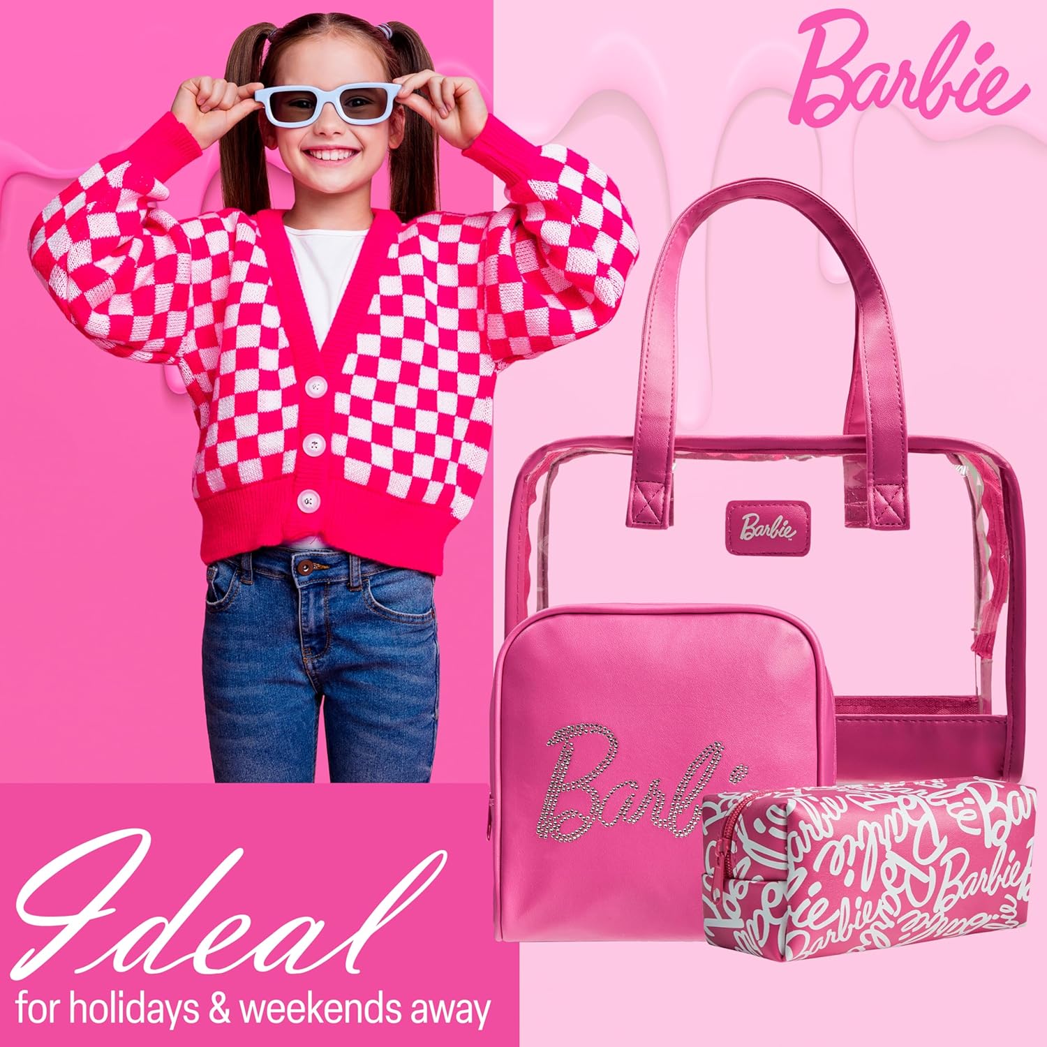 Barbie ensemble 3 trousses de toilette et pochettes maquillage fille – Image 3