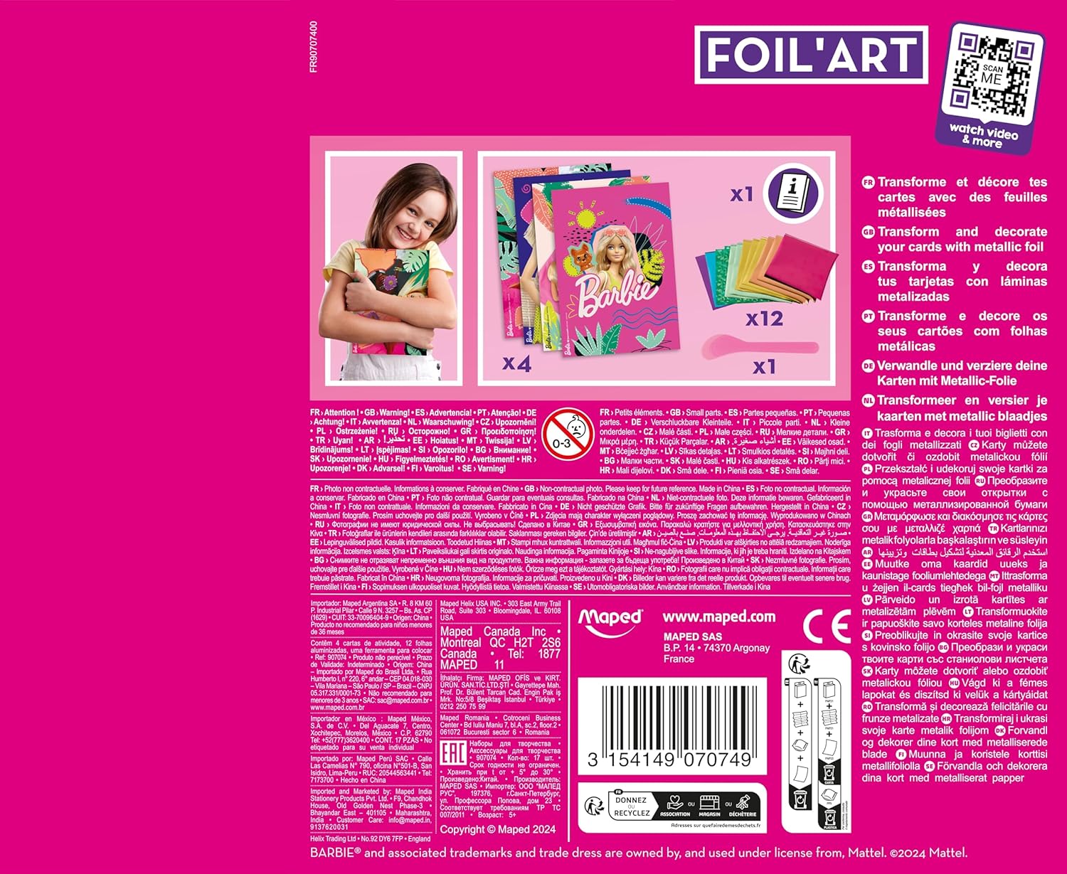 Barbie Foil'Art Maped Creativ avec 4 cartes à décorer – Image 3