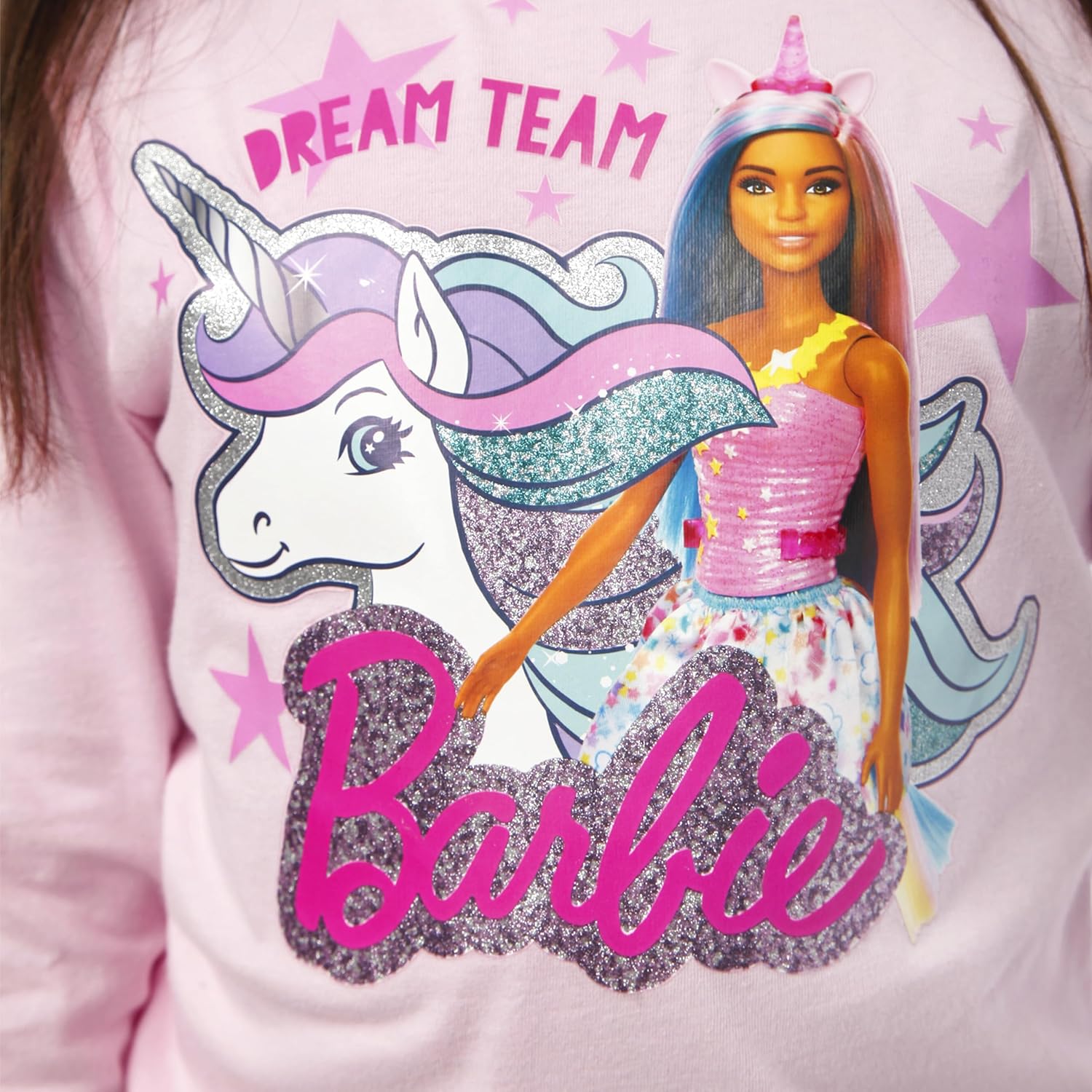 Pyjama fille Barbie Licorne rose clair – Image 4