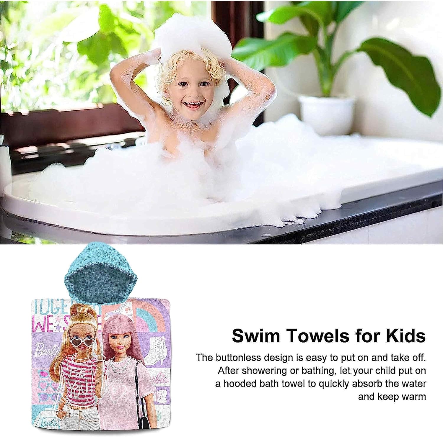 Poncho serviette Barbie en coton – Image 2