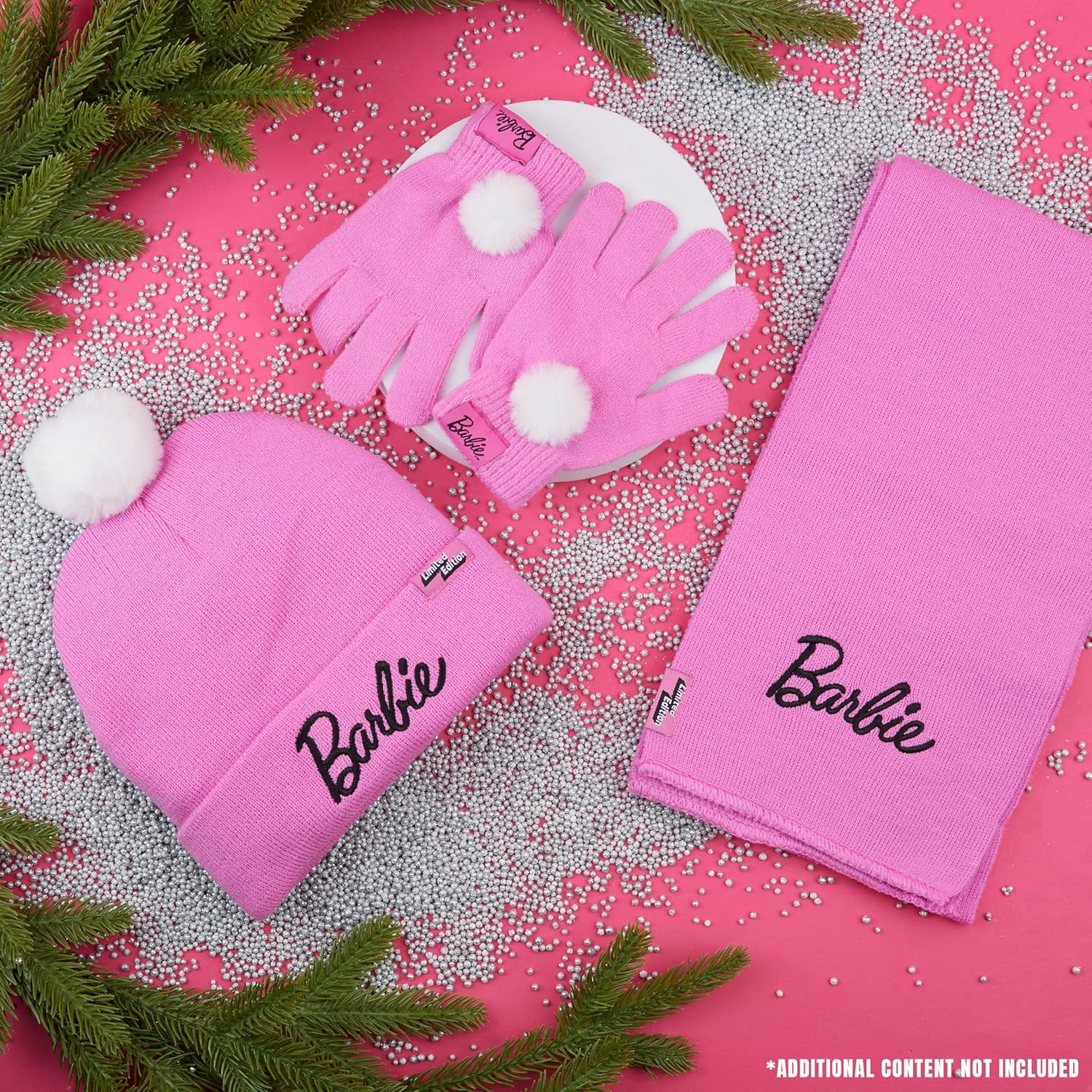Ensemble d'hiver Barbie fille avec bonnet, écharpe et gants – Image 2