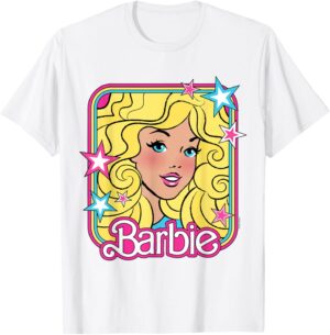 T-shirt Barbie portrait années 70 à étoiles