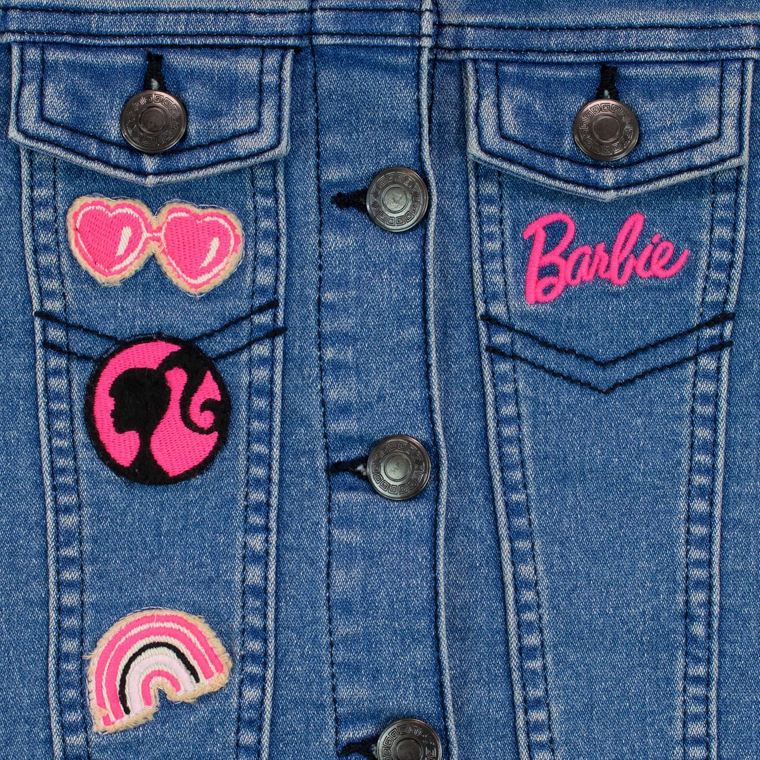 Veste en jean Barbie fille avec broderies – Image 2
