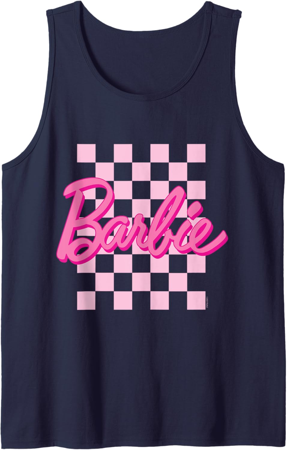 Débardeur Barbie à fond damier avec logo et illustration H22333