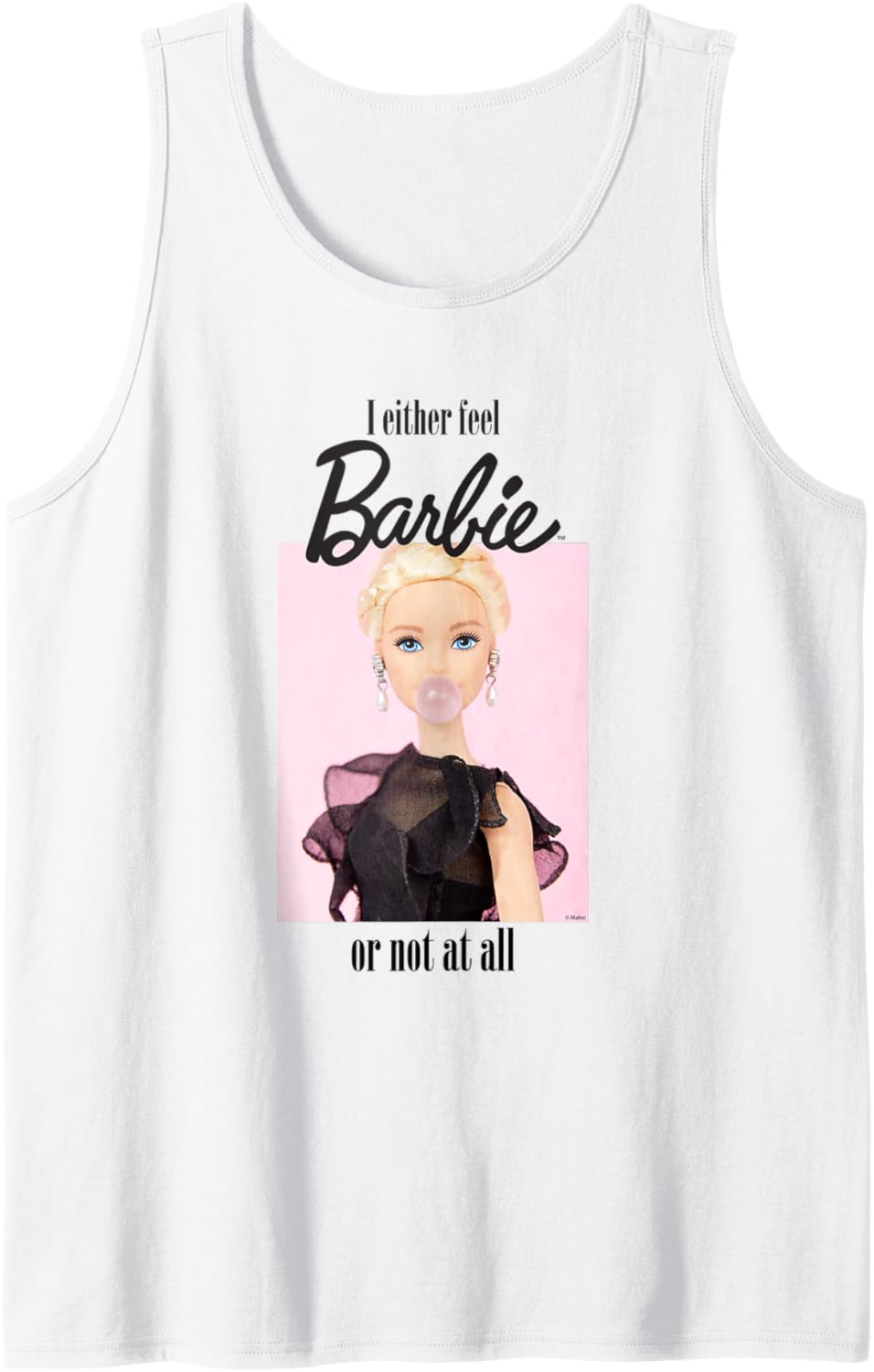 Débardeur Barbie Femme ou Homme, blanc, rose fluo ou gris chiné