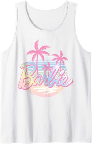 Débardeur Barbie logo cercle palmier dégradé