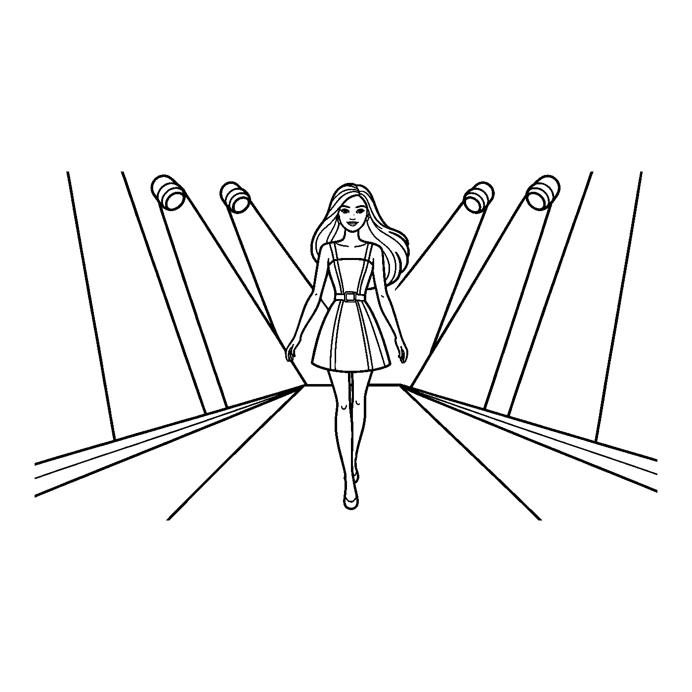 Coloriage Barbie gratuit à imprimer - Barbie sur la plage Coloriage Barbie gratuit à imprimer : Barbie sur la plage